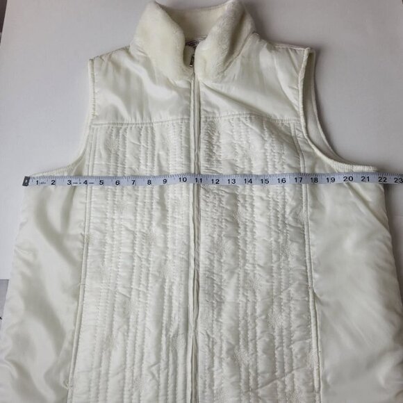 NORTHERN reflection fleece lined vest snowflackes winter white ivory L - Picture 7 of 9